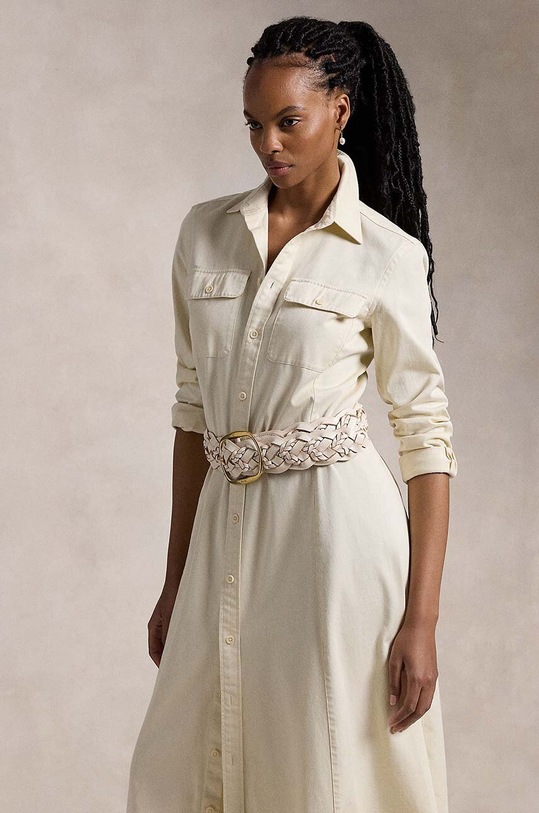 Odjeća Pamučna haljina Polo Ralph Lauren 211948692 bež