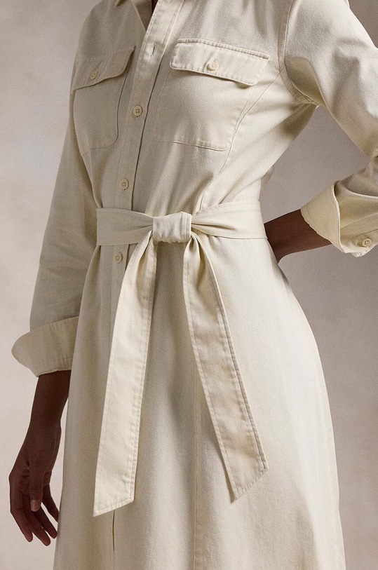 Pamučna haljina Polo Ralph Lauren bež 211948692