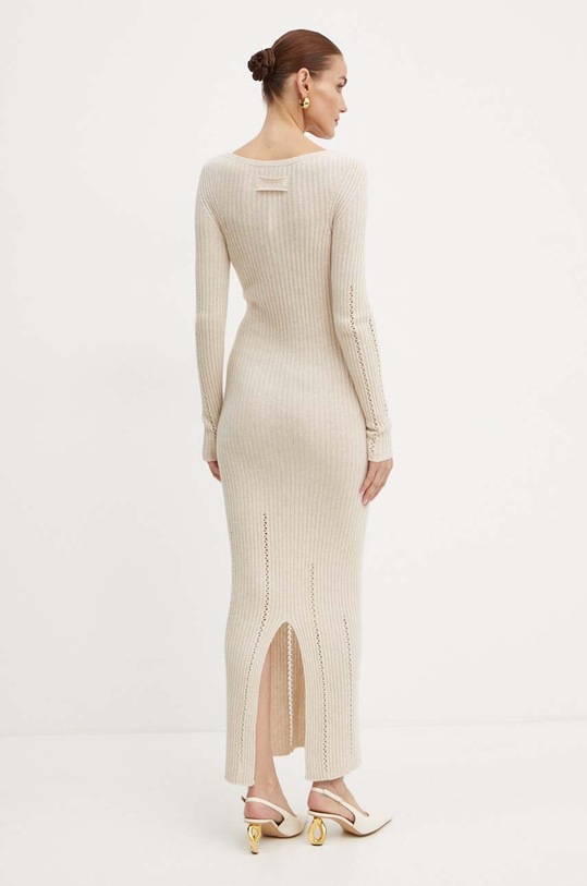 Odzież Twinset sukienka z domieszką wełny 242TP3440 beżowy