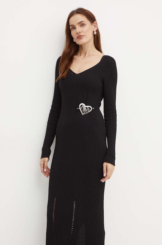 Twinset sukienka z domieszką wełny 242TP3440 czarny AW24