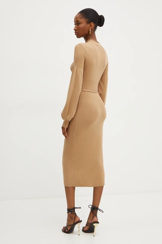 Šaty z vlněné směsi Twinset 242TP3591 béžová AW24
