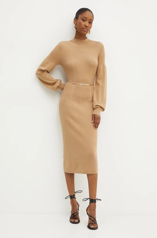 Oblečení Šaty z vlněné směsi Twinset 242TP3591 béžová