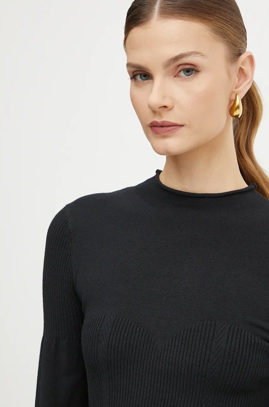 Šaty z vlněné směsi Twinset černá 242TP3591