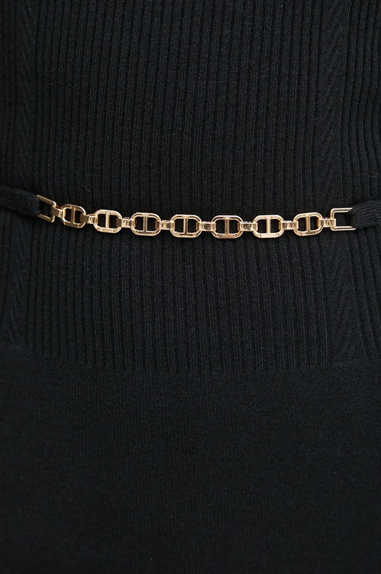 Šaty z vlněné směsi Twinset 242TP3591 černá