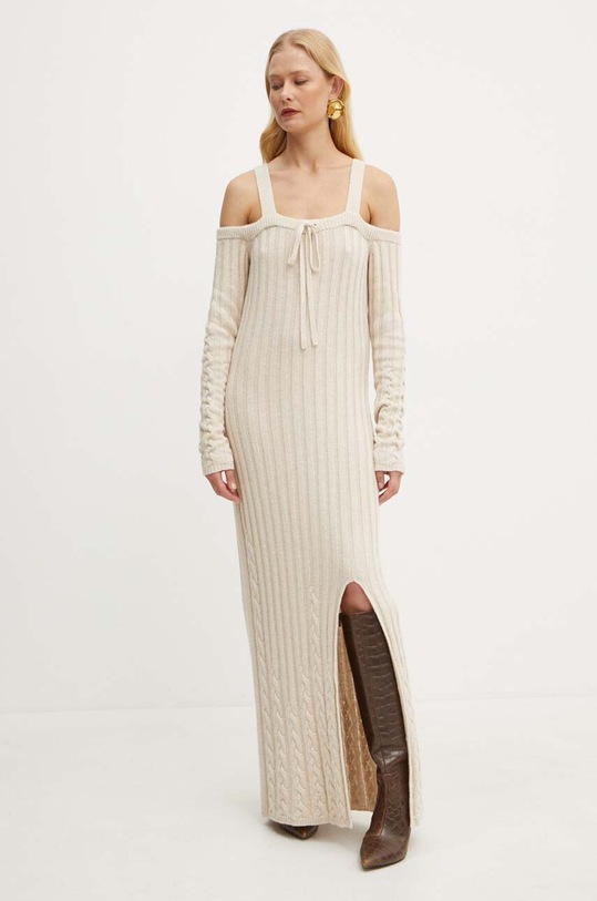 Šaty z vlněné směsi Twinset béžová 242TP3430