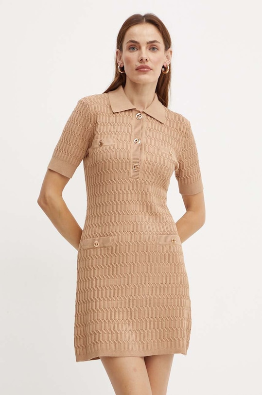 Twinset sukienka casual brązowy 242TP3343