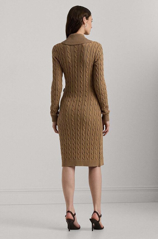 Lauren Ralph Lauren sukienka bawełniana 200808259 beżowy AW24
