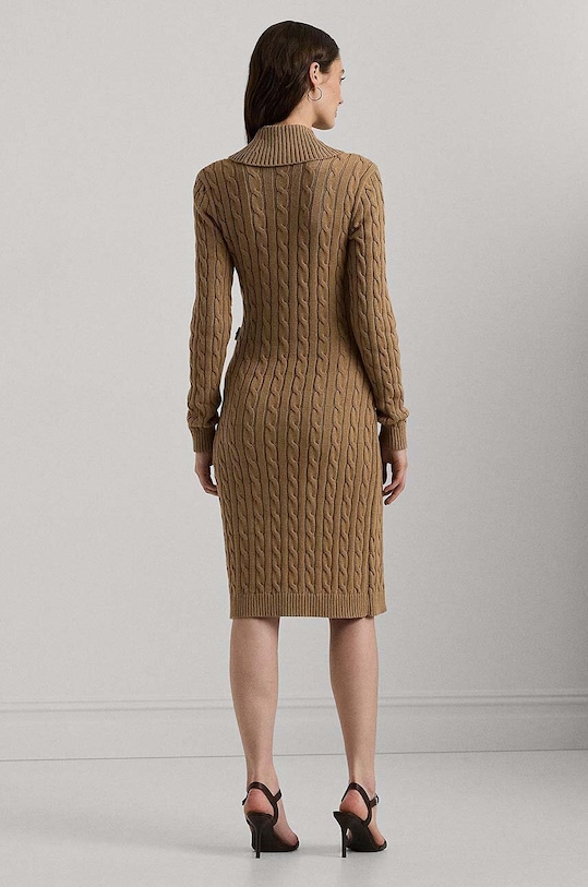 Pamučna haljina Lauren Ralph Lauren 200808259 bež AW24