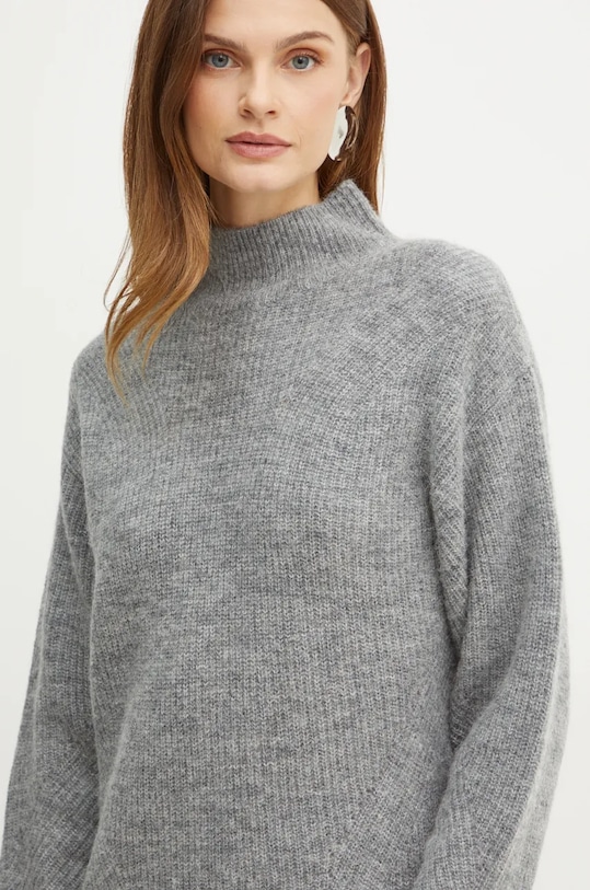 Vlněné šaty Boss Orange šedá 50525127