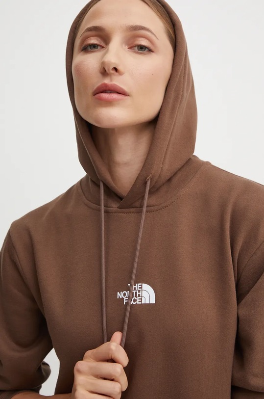 The North Face sukienka bawełniana Zumu Hooded Dress brązowy NF0A89F81OI1