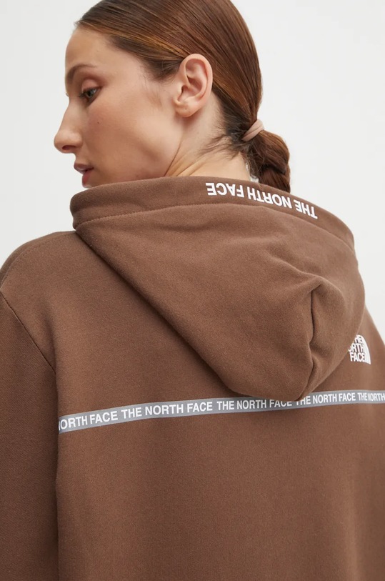 The North Face sukienka bawełniana Zumu Hooded Dress NF0A89F81OI1 brązowy