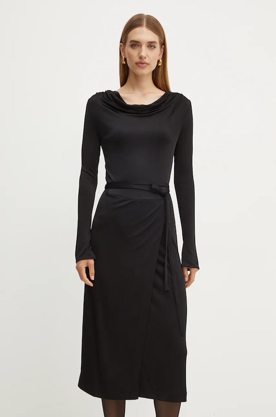 BOSS rochie midi negru 50518786