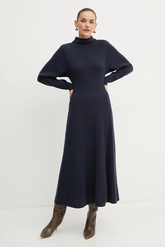 MAX&Co. sukienka wełniana 2426326014200 granatowy AW24