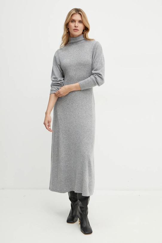 Vlněné šaty MAX&Co. maxi šedá 2426326014200