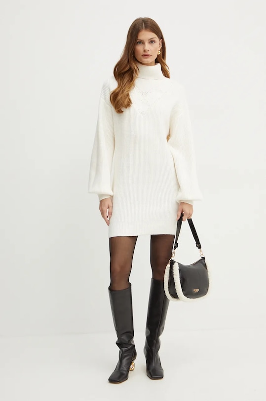 Šaty s prímesou vlny Guess KATIE W4BK0C.Z3IZ2 béžová NC24