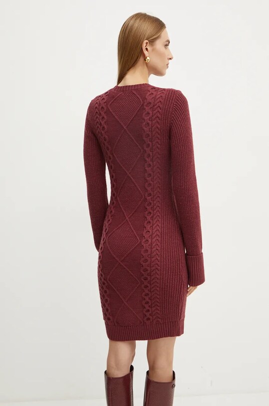 Îmbrăcăminte Guess rochie din amestec de lana SERENA W4BK17.Z3HW0 burgundia