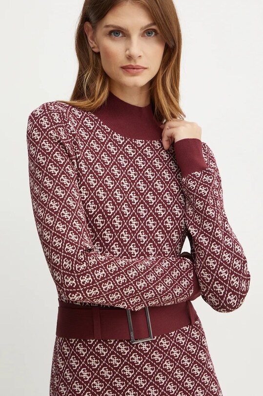Guess sukienka LISE bordowy W4BK43.Z37K0