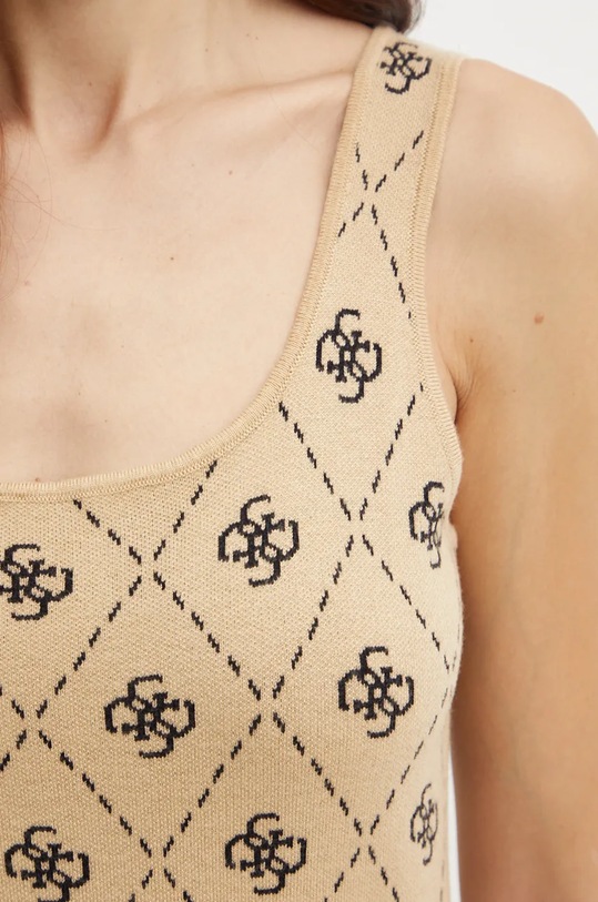 Guess sukienka z domieszką wełny SARAH W4BK98.Z3JD2 brązowy