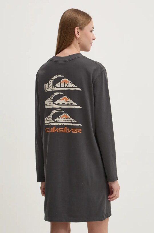 Bavlnené šaty Quiksilver Ls Tee Dress bavlna sivá EQYFT04989