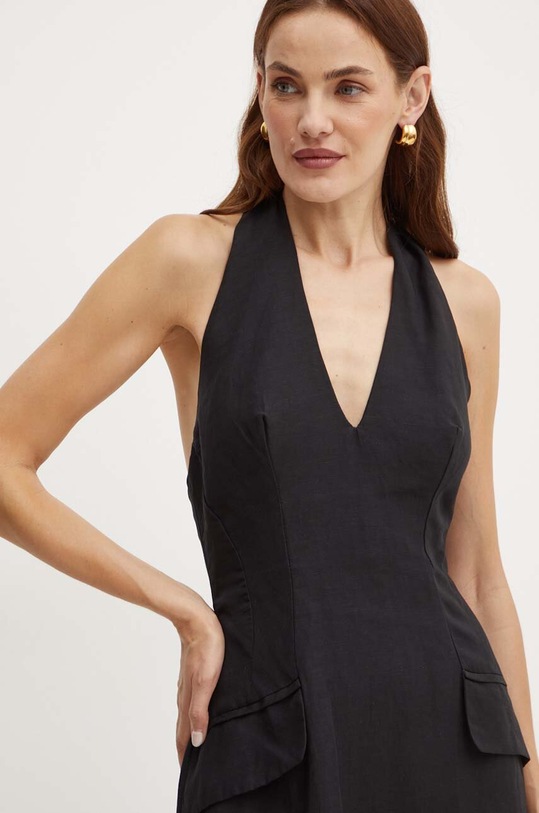 Bardot rochie din amestec de in REINA 59365DB negru