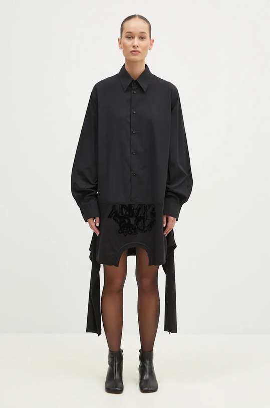MM6 Maison Margiela vestito in cotone mini nero S52CT0781.MTJ011