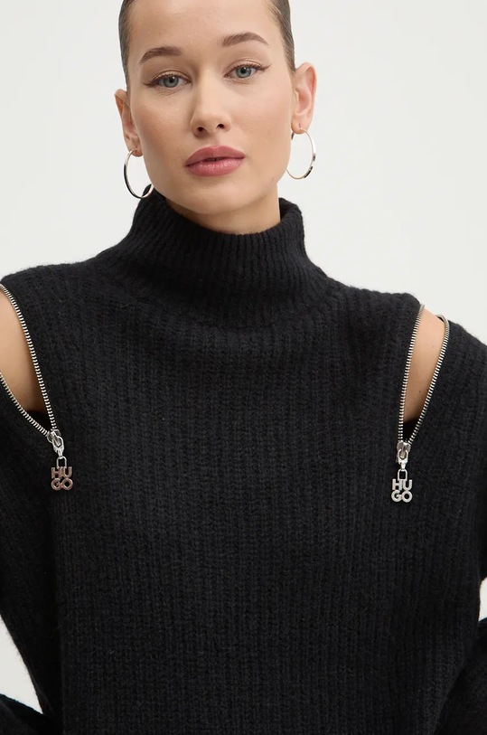 Шерстяное платье HUGO чёрный 50522555