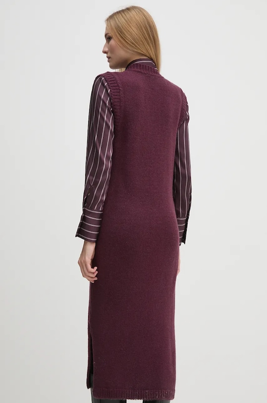 Odzież Sisley sukienka z domieszką wełny 1276MV00T fioletowy