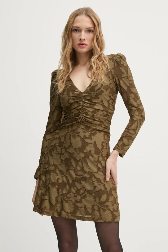 Платье Sisley узор зелёный 4TY3LV06N