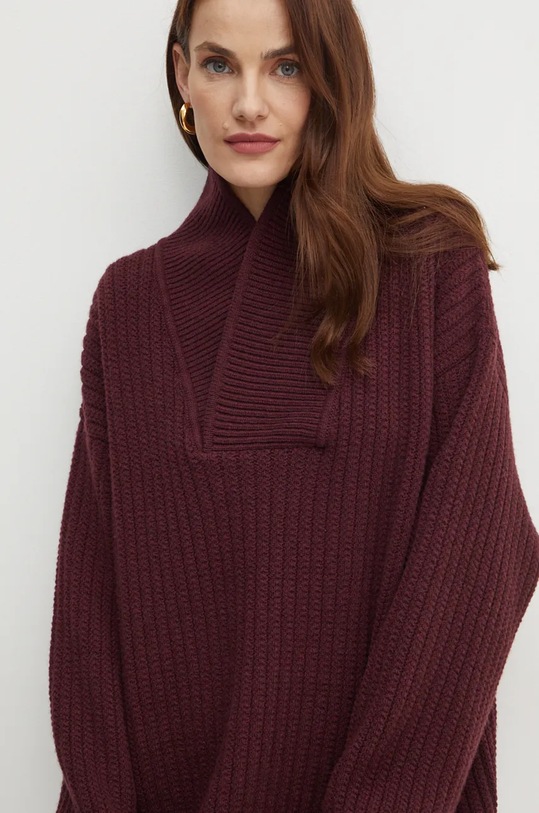 Victoria Beckham rochie din lana burgundia 1424KDR005931A