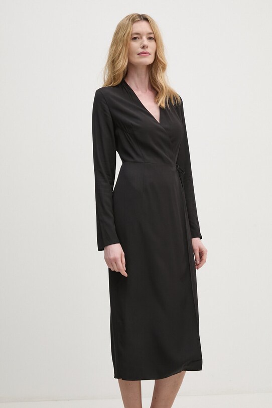 Šaty Calvin Klein viskóza čierna K20K207658