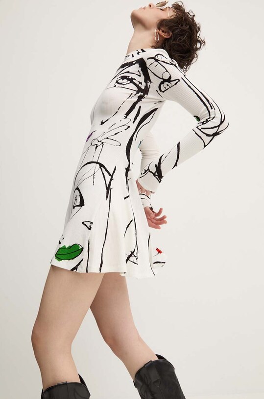 Desigual rochie OREGÓN mini alb 24WWVK69