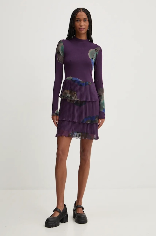 Obleka Desigual PENSEE 24WWVK34 vijolična AW24