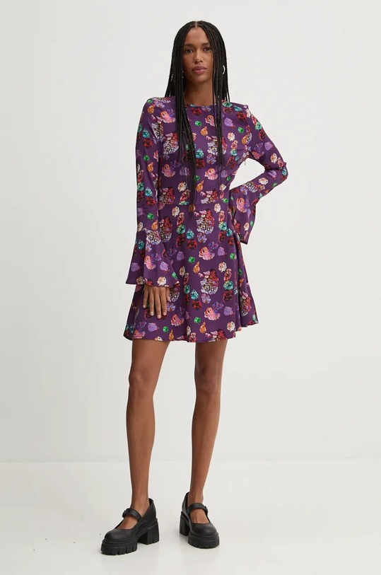 Desigual rochie FLOWER SCRIBB 24WWVW16 violet AW24