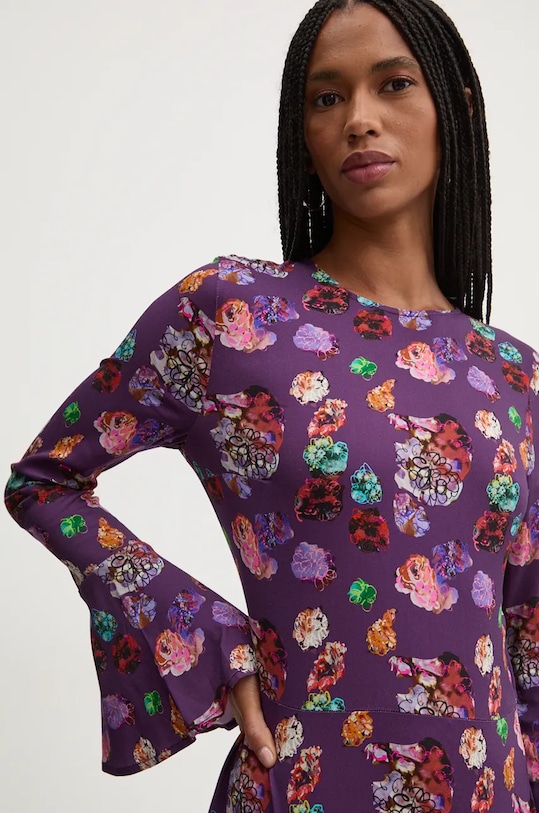 Desigual rochie FLOWER SCRIBB violet 24WWVW16