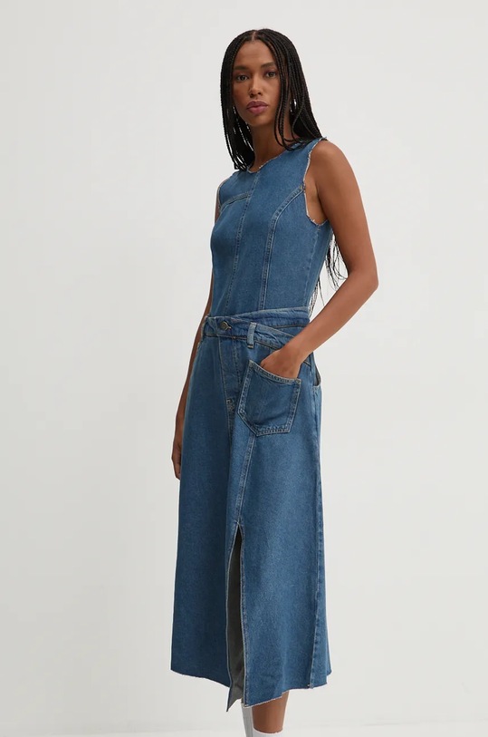 Rifľové šaty Desigual NUEVA YO 24WWVD01 modrá AW24