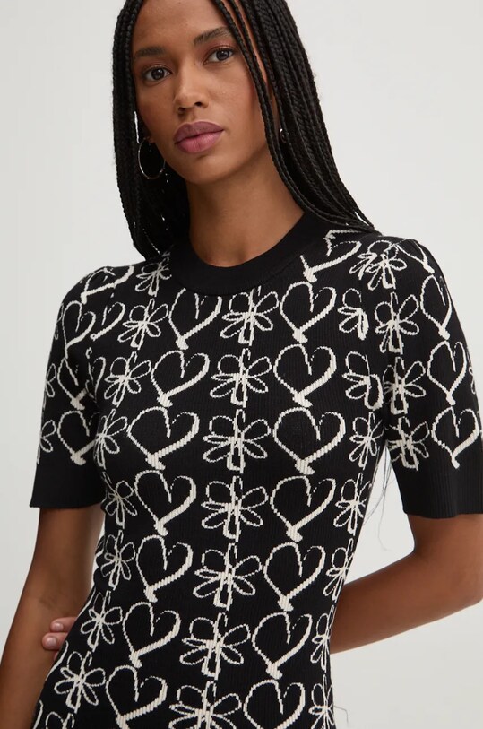 Desigual sukienka COEURS czarny 24WWVF10