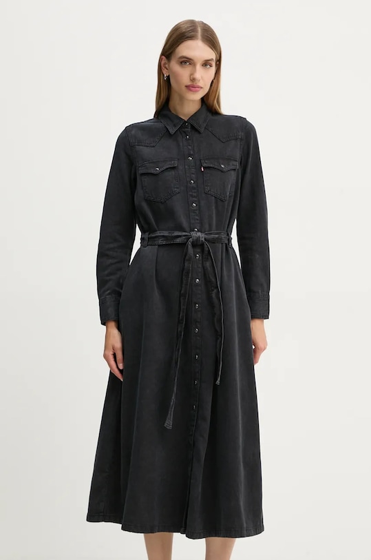 Дънкова рокля Levi's дънков черен A8658