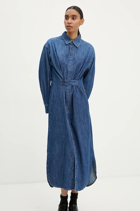 G-Star rochie din denim cu guler albastru D25183.D252