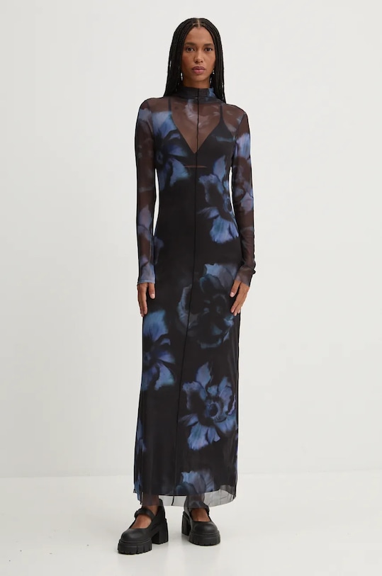 Φόρεμα Desigual NUEVA ORLEAN μακρύ σκούρο μπλε 24WWVK54