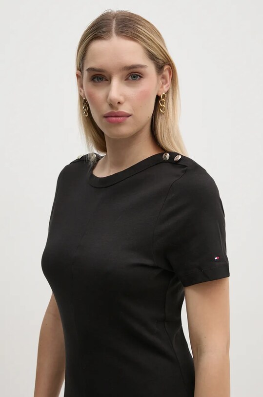 Bavlnené šaty Tommy Hilfiger WW0WW42917 čierna AW24
