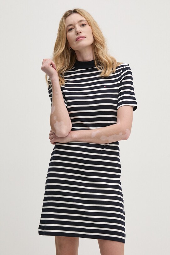 Бавовняна сукня Tommy Hilfiger візерунок темно-синій WW0WW42918