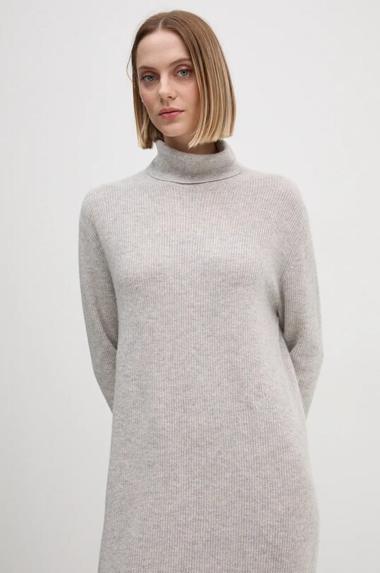 Vlnené šaty Tommy Hilfiger sivá WW0WW43080