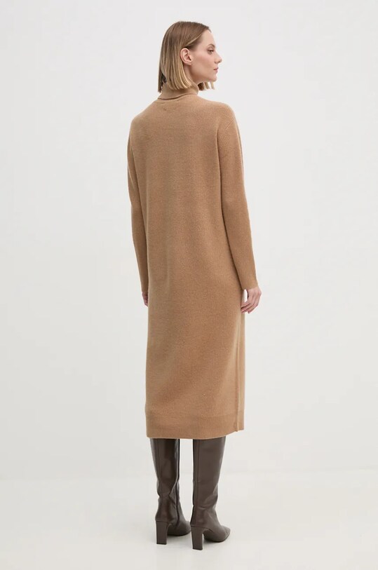 Vlněné šaty Tommy Hilfiger WW0WW43080 béžová AW24
