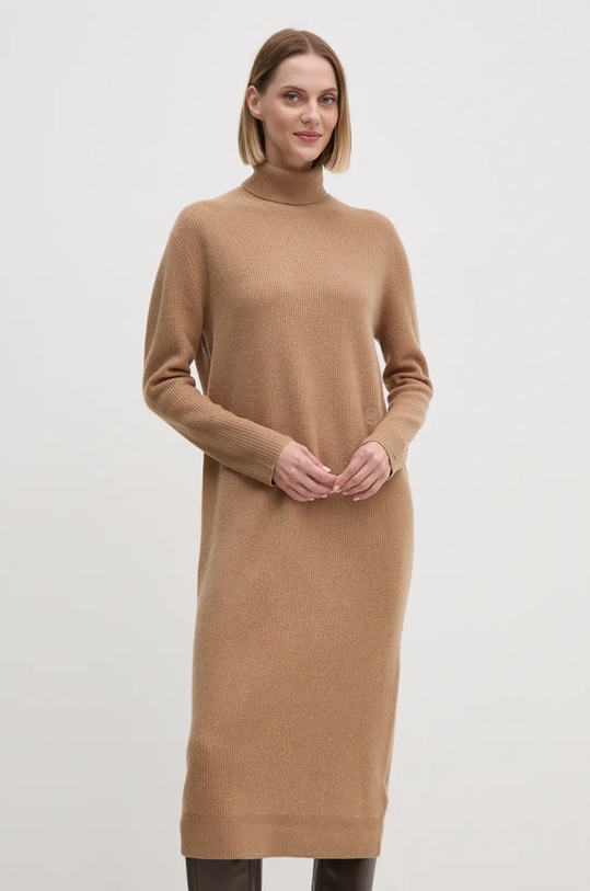 Ρούχα Μάλλινο φόρεμα Tommy Hilfiger WW0WW43080 μπεζ