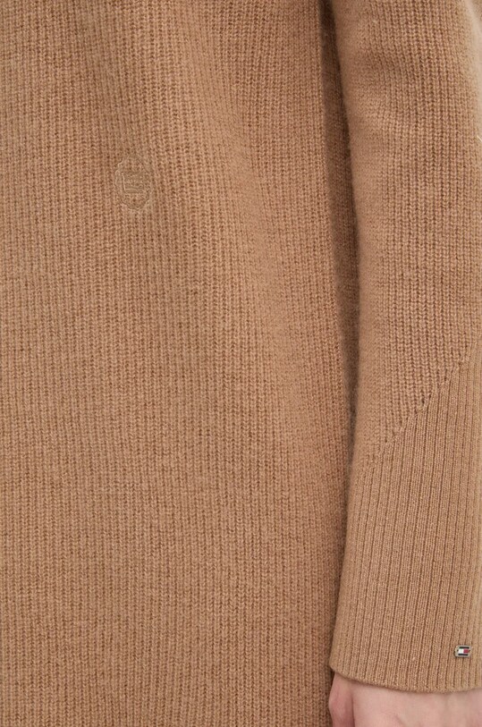 Vlněné šaty Tommy Hilfiger WW0WW43080 béžová