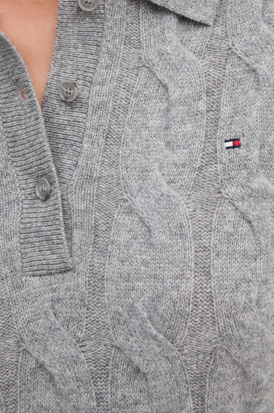 Вълнена рокля Tommy Hilfiger WW0WW43085 сив