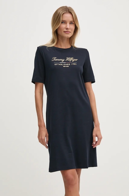 Хлопковое платье Tommy Hilfiger casual тёмно-синий WW0WW43545