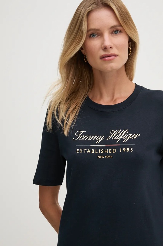 Хлопковое платье Tommy Hilfiger тёмно-синий WW0WW43545
