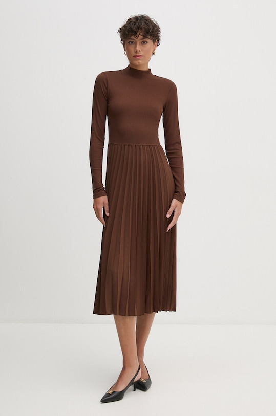 Φόρεμα Tommy Hilfiger μακρύ καφέ WW0WW44176