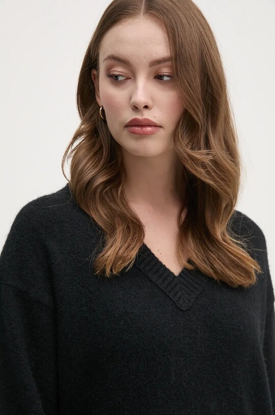 Calvin Klein Jeans sukienka z domieszką wełny czarny J20J224638